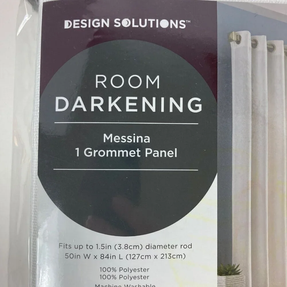 Design Solutions‎ Room Darkening Messina Grommet Panel White 50